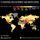 Mapa que muestra las regiones de la Tierra con estrés hídrico extremadamente alto